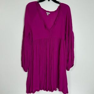 Tristan Purple Babydoll Bubble Sleeve Dress Women’s Size M